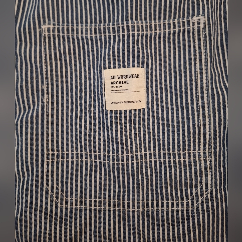NWT ASOS Blue and White Pinstripe Button-Down Shirt - Picture 9 of 9